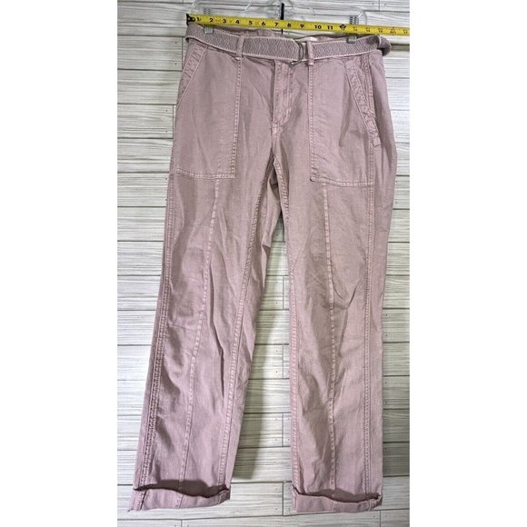 Anthropologie The Wanderer ‎ Utility Cargo Pants Pockets Stretch Pale Pink SZ 27 - Picture 8 of 10